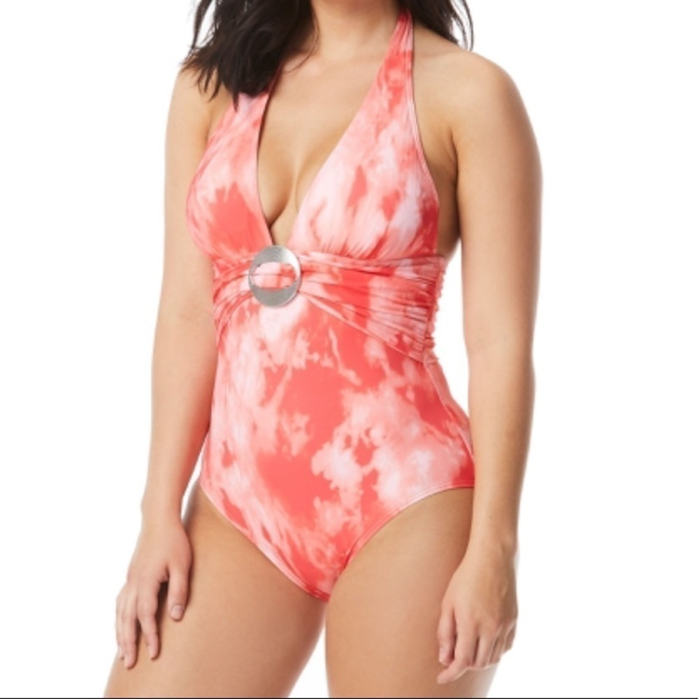 NWT Coco Reef Tie Dye One Piece Halter Swimsuit